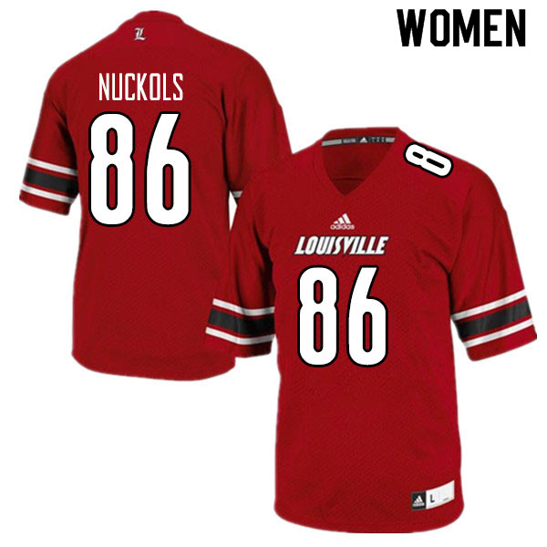Women #86 Chris Nuckols Louisville Cardinals College Football Jerseys Sale-Red - Click Image to Close